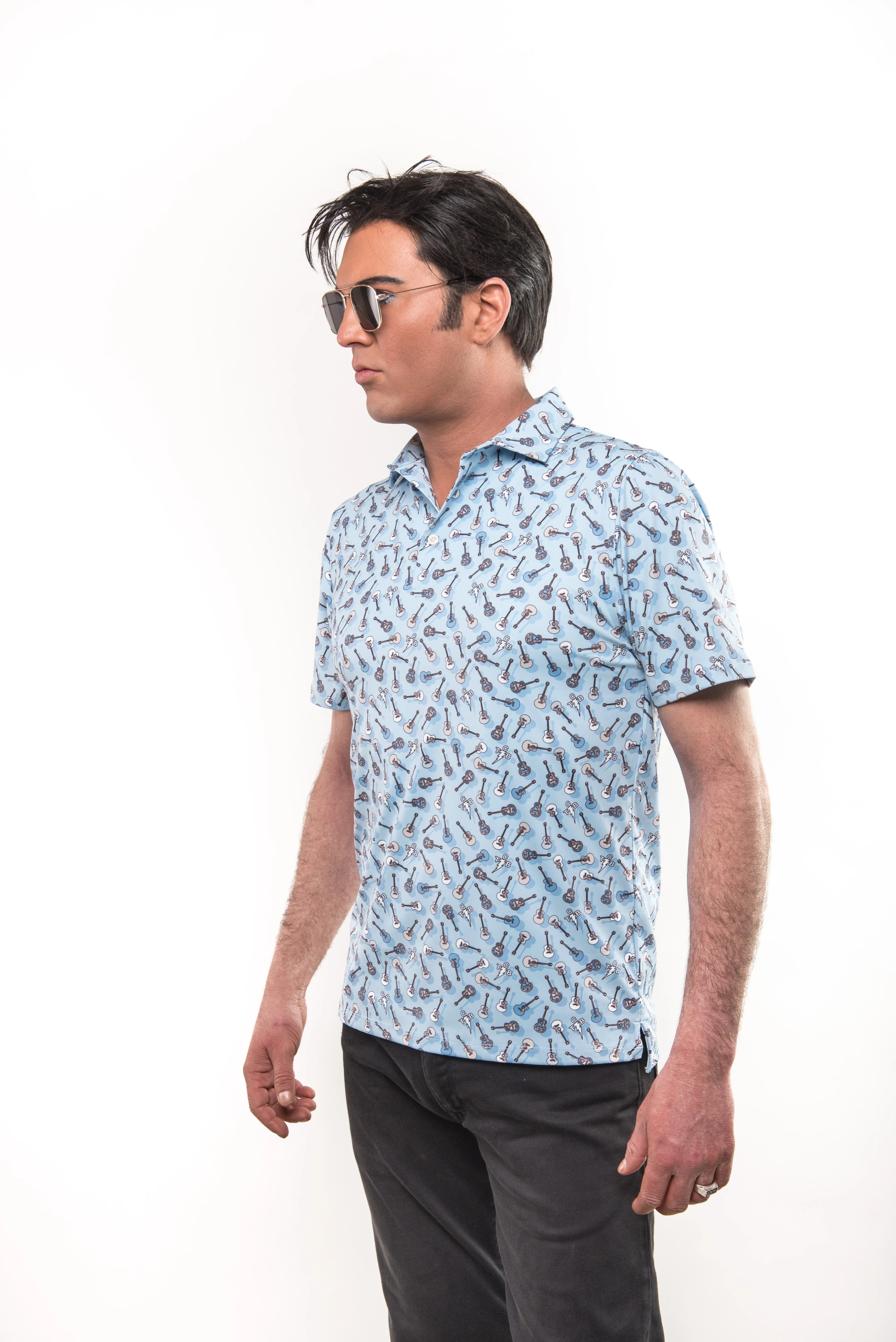 TCB & Guitars Polo - Light Blue