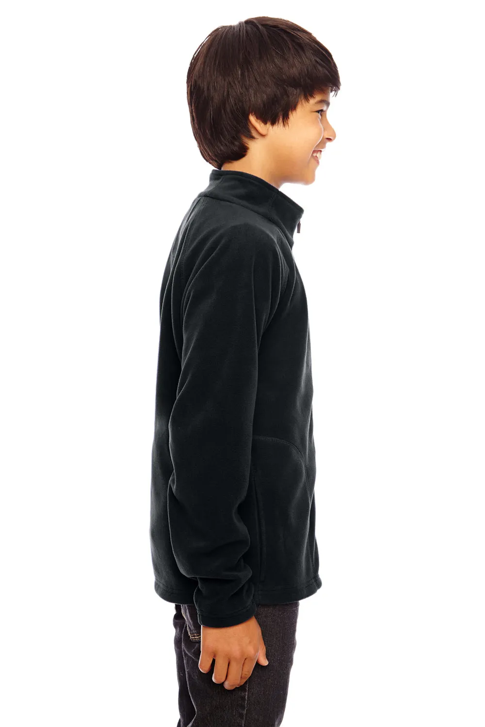 Team 365 Youth Campus Pill Resistant Microfleece Full Zip Jacket - Black