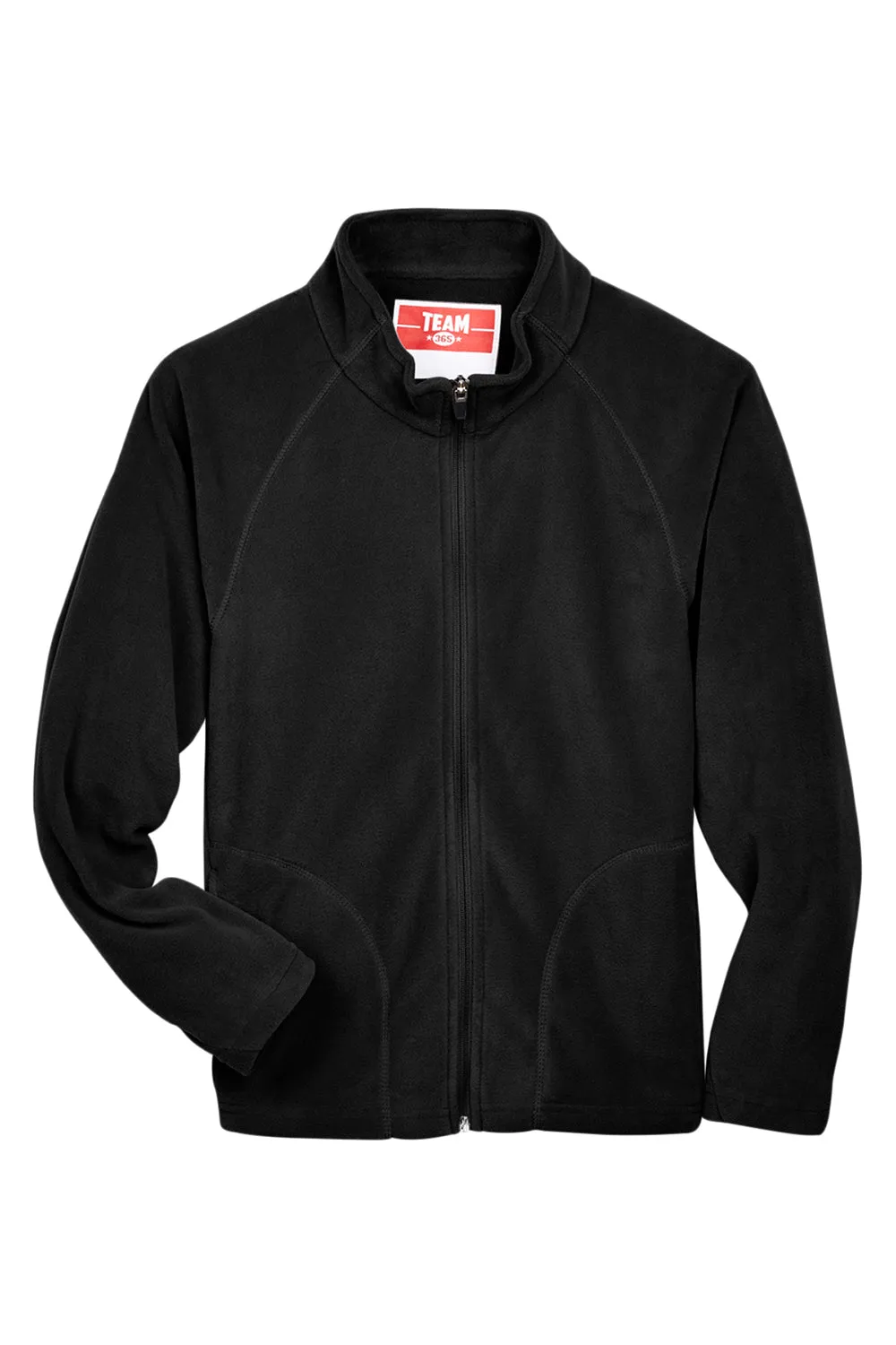 Team 365 Youth Campus Pill Resistant Microfleece Full Zip Jacket - Black