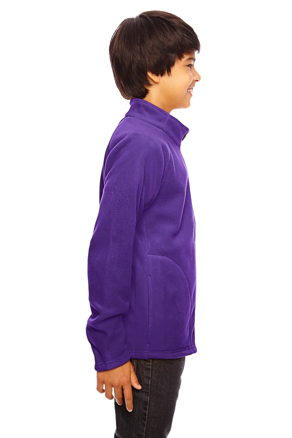 Team 365 Youth Campus Pill Resistant Microfleece Full Zip Jacket - Purple