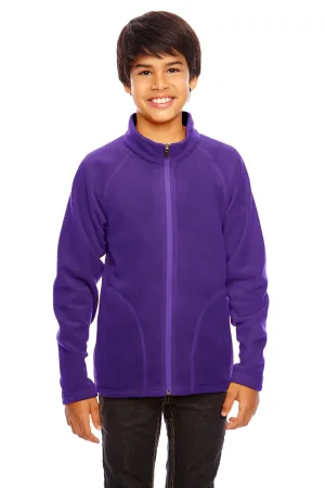 Team 365 Youth Campus Pill Resistant Microfleece Full Zip Jacket - Purple