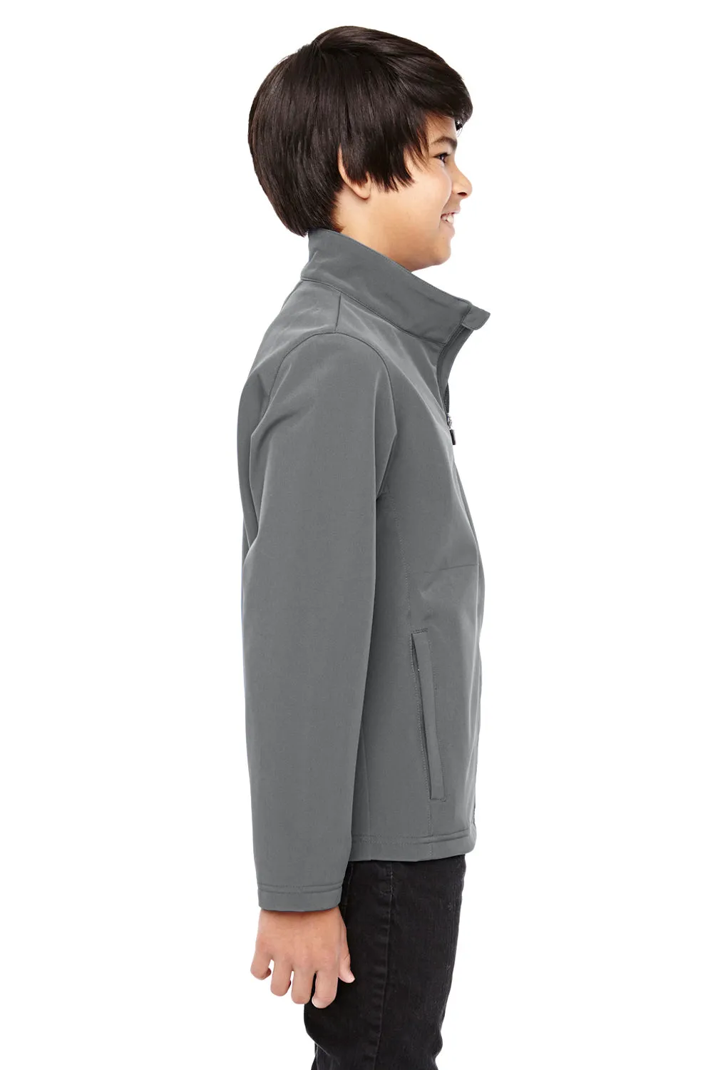 Team 365 Youth Leader Windproof & Waterproof Full Zip Jacket - Graphite Grey