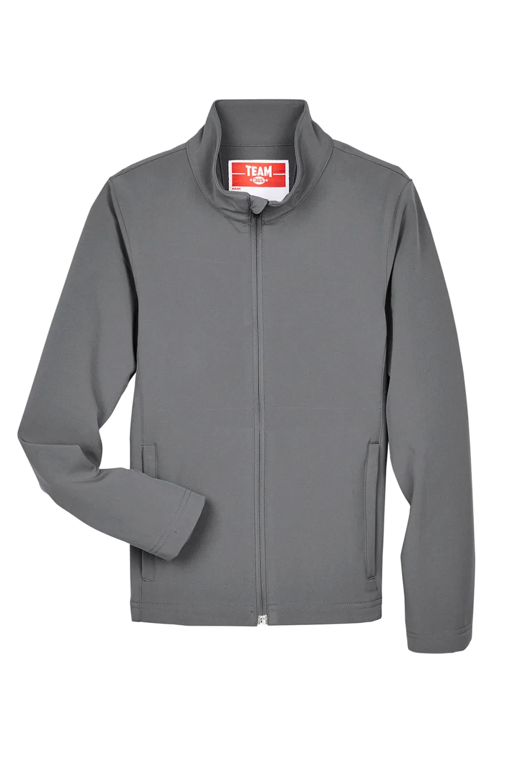 Team 365 Youth Leader Windproof & Waterproof Full Zip Jacket - Graphite Grey