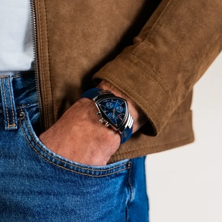 Ventura Chrono Quartz Watch - Blue/Silver