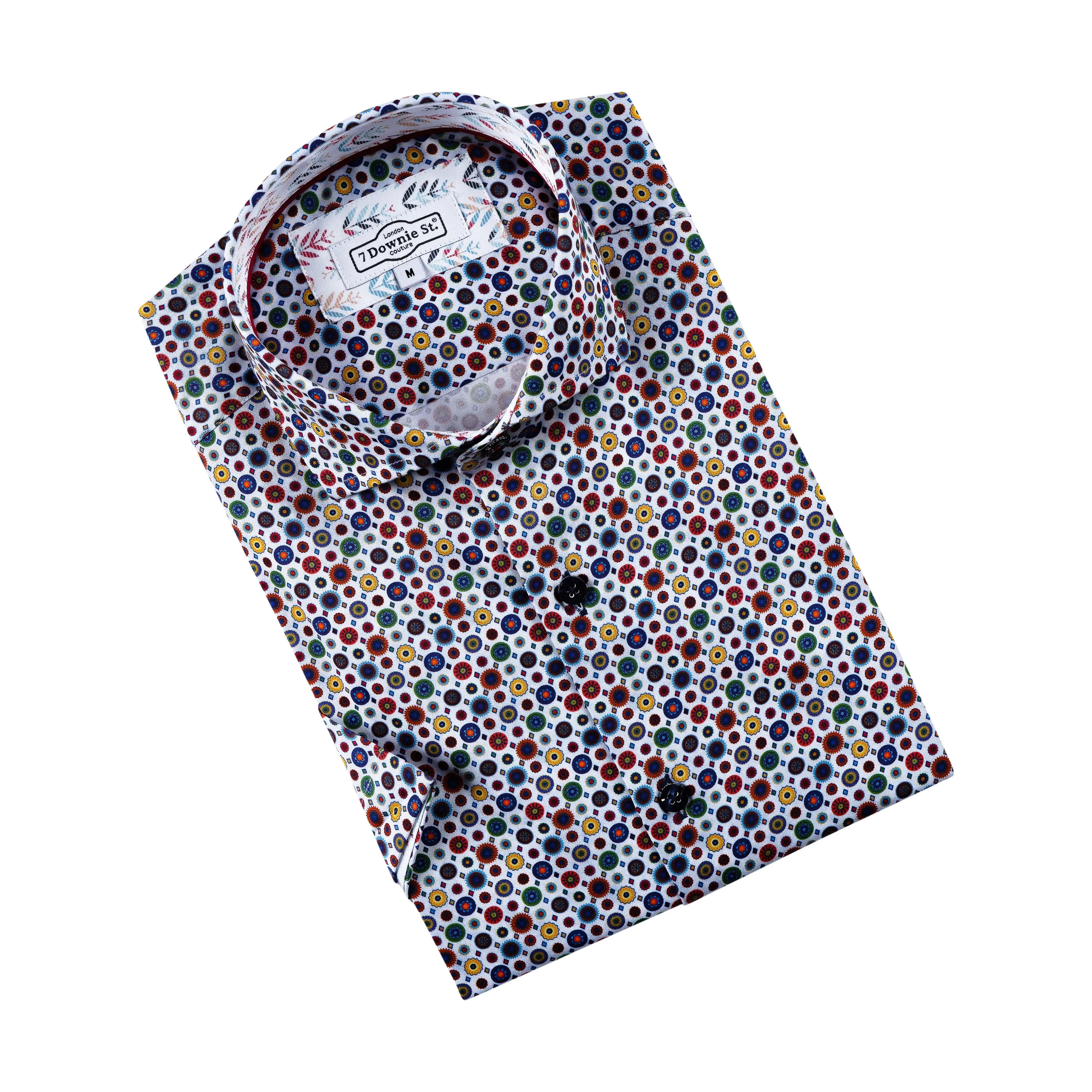White Multi Dot Sport Shirt