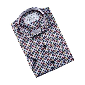 White Multi Dot Sport Shirt