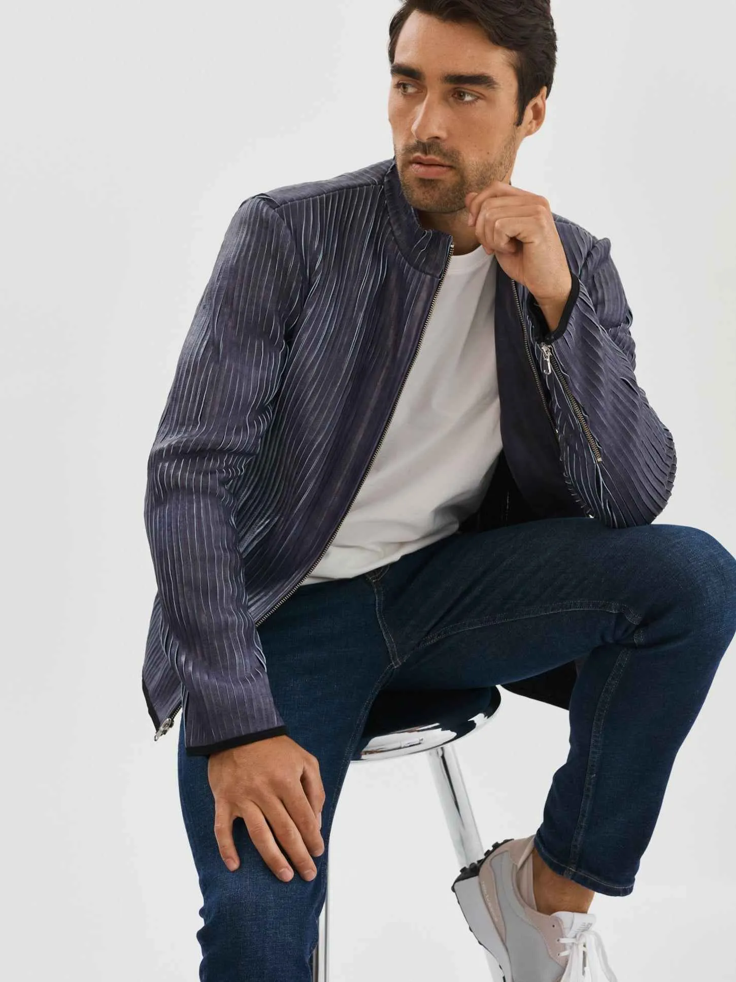 Win Leather Jacket- Royal Blue