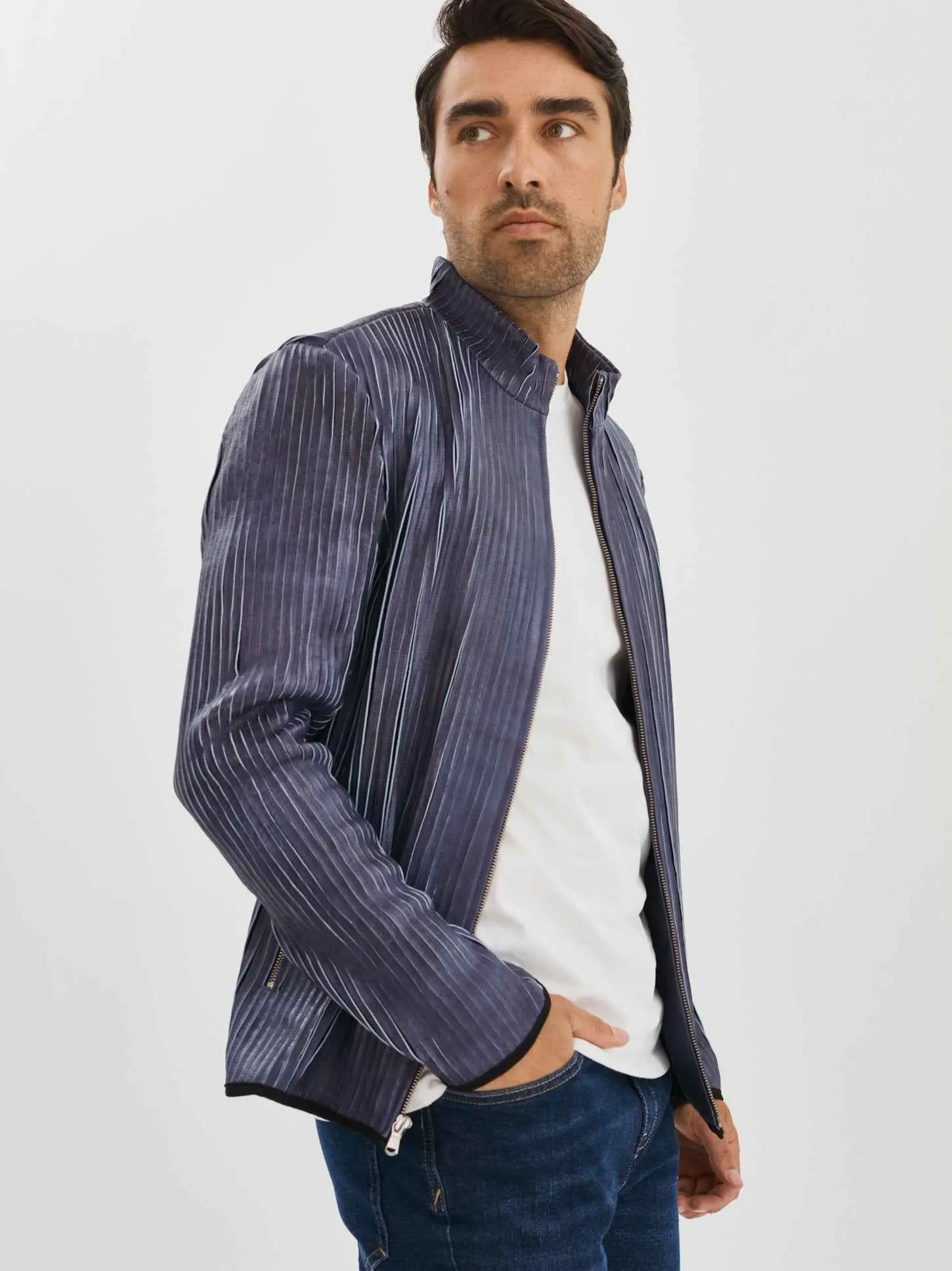 Win Leather Jacket- Royal Blue